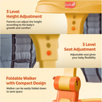 Elegant 360° Baby Walker 9+ Months | 3 Level Height Adjustment Walker/Advanced Baby Activity Walker