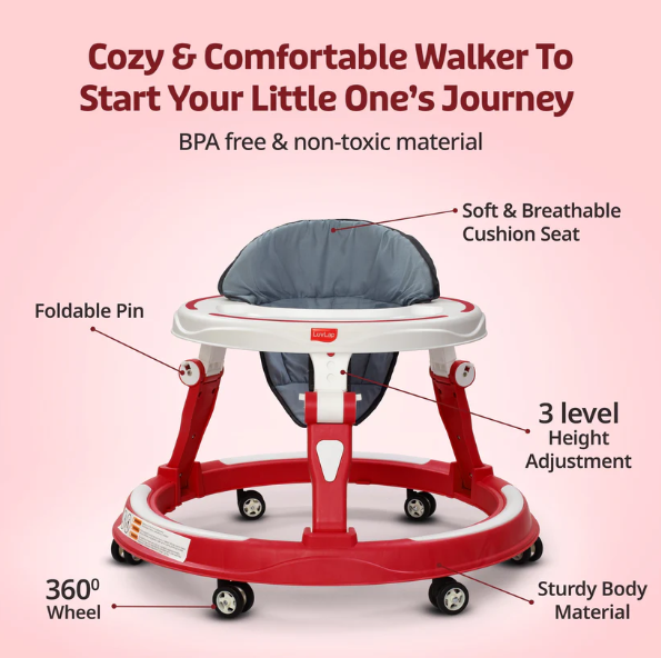 Elegant 360° Baby Walker 9+ Months | 3 Level Height Adjustment Walker/Advanced Baby Activity Walker