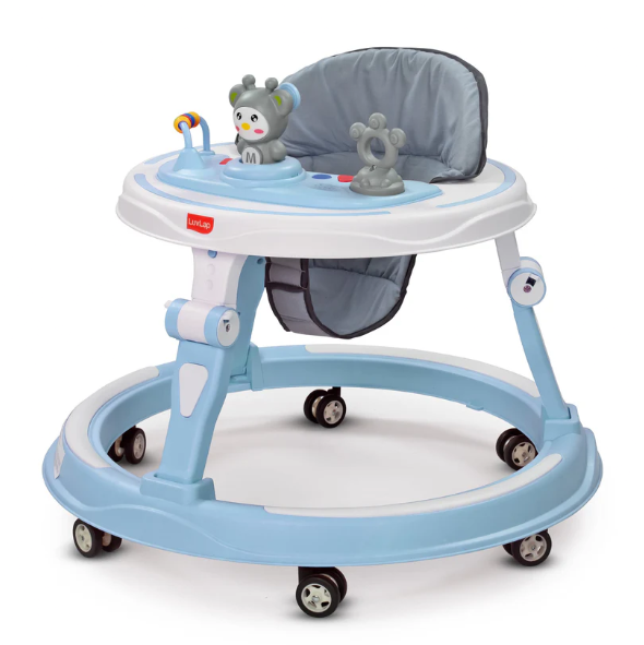 LuvLap 360° Joy Baby Walkers for 9+ Months | 3 Level Height Adjustment Walker with Switchable Food & Musical Toy Tray / Advanced Baby Activity Walker for Kids