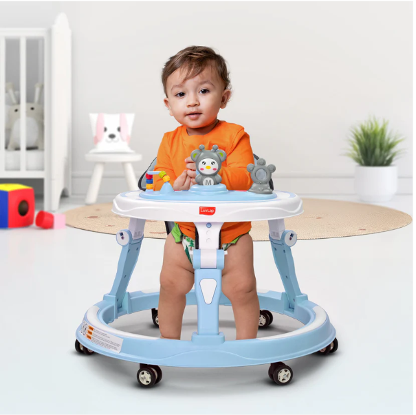 LuvLap 360° Joy Baby Walkers for 9+ Months | 3 Level Height Adjustment Walker with Switchable Food & Musical Toy Tray / Advanced Baby Activity Walker for Kids