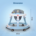 LuvLap 360° Joy Baby Walkers for 9+ Months | 3 Level Height Adjustment Walker with Switchable Food & Musical Toy Tray / Advanced Baby Activity Walker for Kids