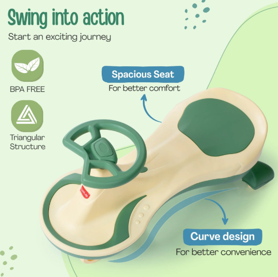 LuvLap Sunny Swing Car, Kids Push Car, Magic Car For Kids, Comfortable Seats & Durable, Ride On Magic Car For 3+ Years