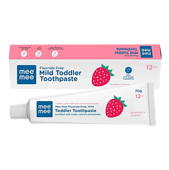 Mee Mee Flouride- Free Mild Toddler Toothpaste Strawberry Flavour -70G