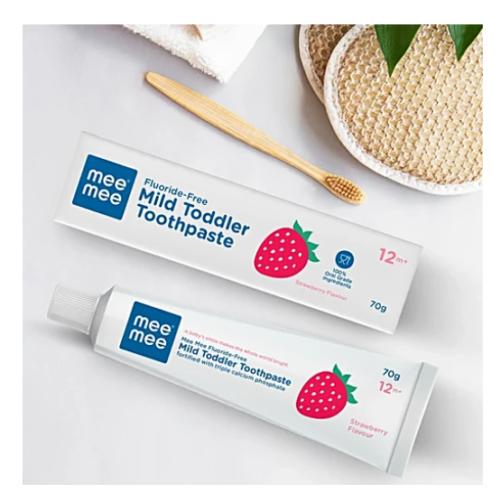 Mee Mee Flouride- Free Mild Toddler Toothpaste Strawberry Flavour -70G