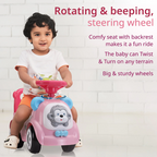 Sunny Ride on & Car for Kids with Music & Horn Steering, Push Car for Baby with Backrest, Safety Guard, Under Seat Storage & Big Wheels, Ride on for Kids 1 to 3 Years Upto 20 Kgs