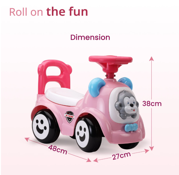 Sunny Ride on & Car for Kids with Music & Horn Steering, Push Car for Baby with Backrest, Safety Guard, Under Seat Storage & Big Wheels, Ride on for Kids 1 to 3 Years Upto 20 Kgs