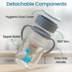 Luvlap Shine Sipper 360° Soft Spout Trainer Sipper for Kids, 360ml, Leakproof &amp; Spillproof Sippy Cup for Kids, Twin Easy-Grip Handles, BPA-Free, Ergonomic Design, Dust Cover, Lightweight, 18 M+&nbsp;