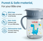 Luvlap Shine Sipper 360° Soft Spout Trainer Sipper for Kids, 360ml, Leakproof &amp; Spillproof Sippy Cup for Kids, Twin Easy-Grip Handles, BPA-Free, Ergonomic Design, Dust Cover, Lightweight, 18 M+&nbsp;