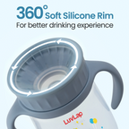Luvlap Shine Sipper 360° Soft Spout Trainer Sipper for Kids, 360ml, Leakproof &amp; Spillproof Sippy Cup for Kids, Twin Easy-Grip Handles, BPA-Free, Ergonomic Design, Dust Cover, Lightweight, 18 M+&nbsp;