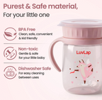 Luvlap Shine Sipper 360° Soft Spout Trainer Sipper for Kids, 360ml, Leakproof &amp; Spillproof Sippy Cup for Kids, Twin Easy-Grip Handles, BPA-Free, Ergonomic Design, Dust Cover, Lightweight, 18 M+&nbsp;
