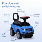 LuvLap Starlight Ride on & Car for Kids with Music & Horn Steering, Push Car for Baby with Backrest, Safety Guard, Under Seat Storage & Big Wheels, Ride on for Kids 1 to 3 Years Upto 20 Kgs