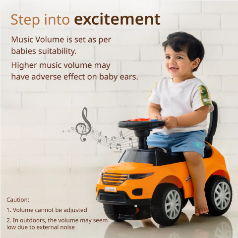 LuvLap Starlight Ride on & Car for Kids with Music & Horn Steering, Push Car for Baby with Backrest, Safety Guard, Under Seat Storage & Big Wheels, Ride on for Kids 1 to 3 Years Upto 20 Kgs