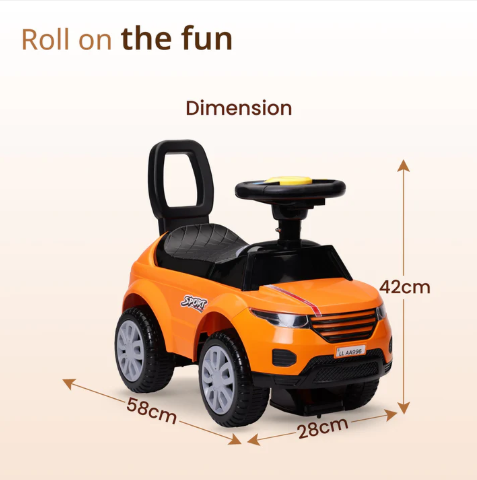 LuvLap Starlight Ride on & Car for Kids with Music & Horn Steering, Push Car for Baby with Backrest, Safety Guard, Under Seat Storage & Big Wheels, Ride on for Kids 1 to 3 Years Upto 20 Kgs