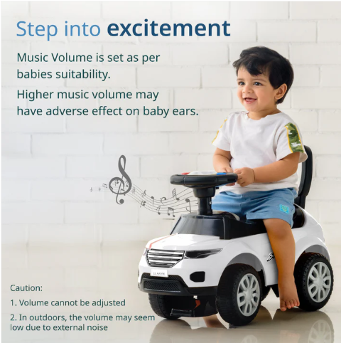 LuvLap Starlight Ride on & Car for Kids with Music & Horn Steering, Push Car for Baby with Backrest, Safety Guard, Under Seat Storage & Big Wheels, Ride on for Kids 1 to 3 Years Upto 20 Kgs