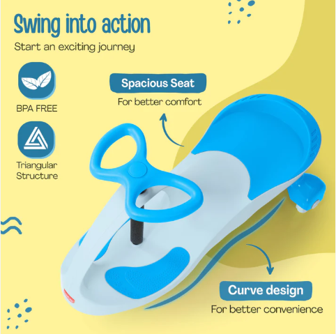 LuvLap Sunshine Swing Car for Kids, Comfortable Seats & Durable, Smooth Wheels, Baby Car, Magic Toy, Push Ride On, 3+ Years, Birthday Gift for Baby Boys & Girls