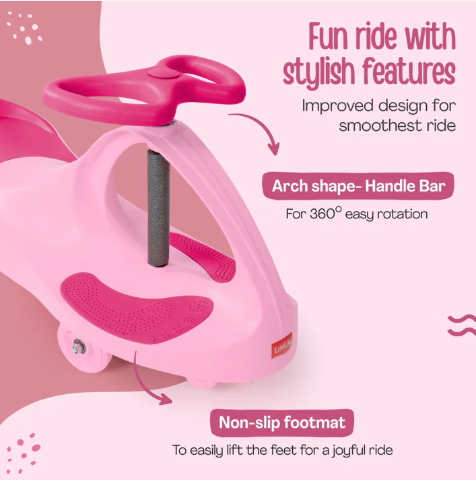 LuvLap Sunshine Swing Car for Kids, Comfortable Seats & Durable, Smooth Wheels, Baby Car, Magic Toy, Push Ride On, 3+ Years, Birthday Gift for Baby Boys & Girls