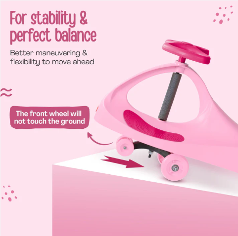 LuvLap Sunshine Swing Car for Kids, Comfortable Seats & Durable, Smooth Wheels, Baby Car, Magic Toy, Push Ride On, 3+ Years, Birthday Gift for Baby Boys & Girls