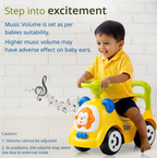 Sunny Ride on & Car for Kids with Music & Horn Steering, Push Car for Baby with Backrest, Safety Guard, Under Seat Storage & Big Wheels, Ride on for Kids 1 to 3 Years Upto 20 Kgs