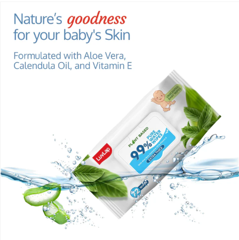 Luvlap 99% Pure Water Baby Wipes Extra Thick 72s