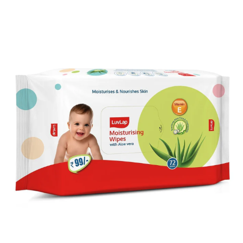 LuvLap Aloe Vera Baby Wipes, 72 Pcs
