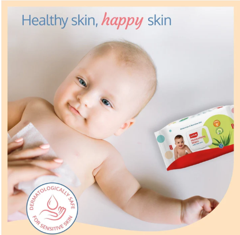 Luvlap Aloe Vera Baby Wipes With Lid, 72 Pcs