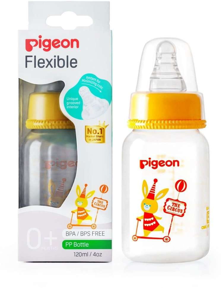 Pigeon Flexible 0+Months Feeding Bottle Yellow-120ML