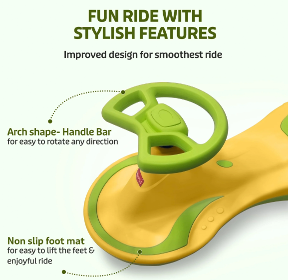 LuvLap Sunny Swing Car, Kids Push Car, Magic Car For Kids, Comfortable Seats & Durable, Ride On Magic Car For 3+ Years
