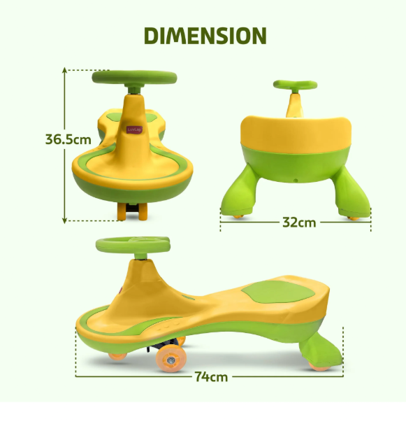 LuvLap Sunny Swing Car, Kids Push Car, Magic Car For Kids, Comfortable Seats & Durable, Ride On Magic Car For 3+ Years